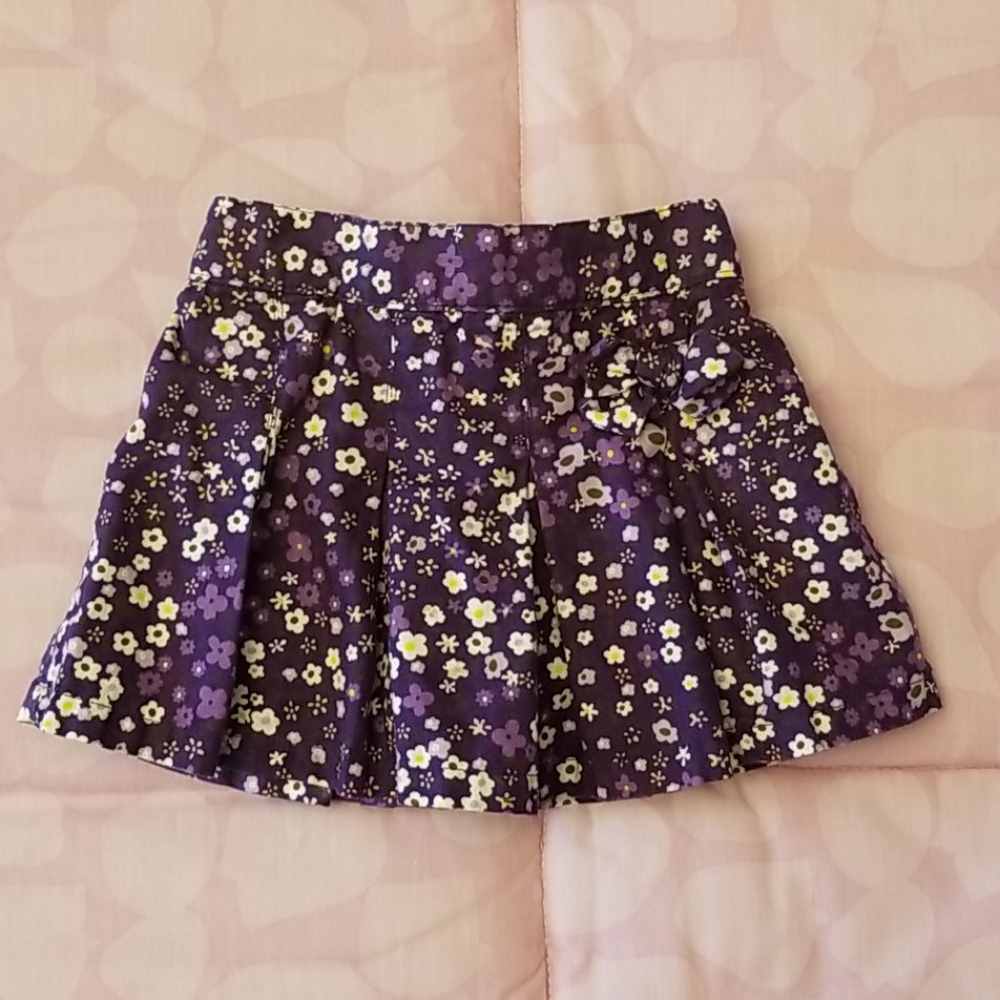 Children's Place Purple Flower Print Skirt w/Bow